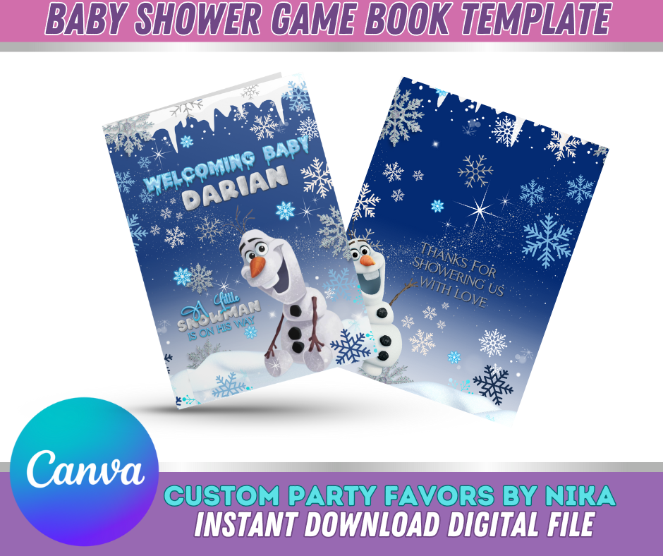 OLAF Game Book Template (INSTANT DOWNLOAD)
