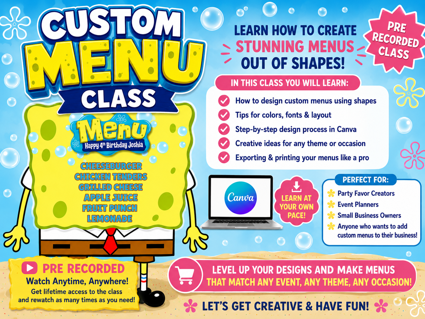 SPONGBOB MENU CLASS