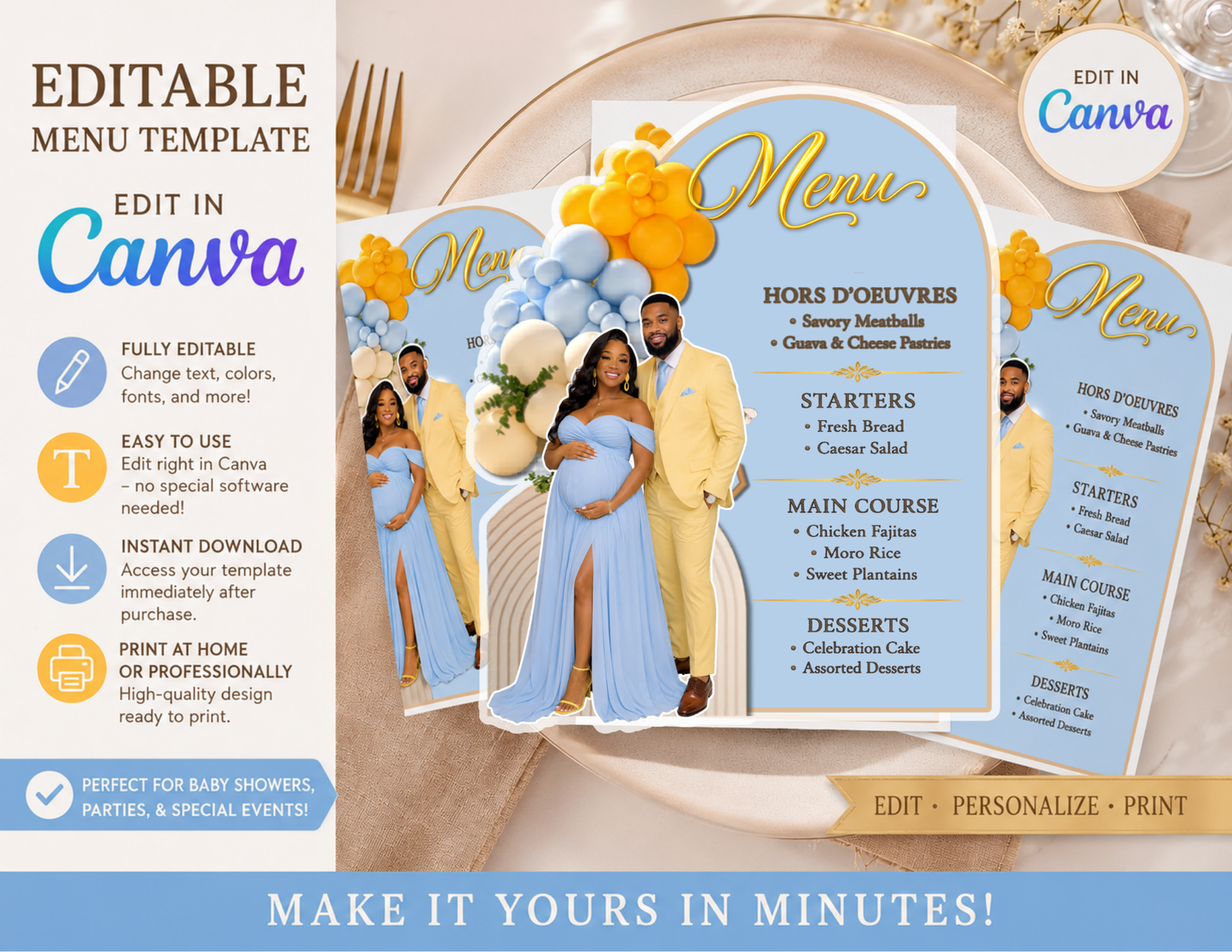EDITABLE Menu Template