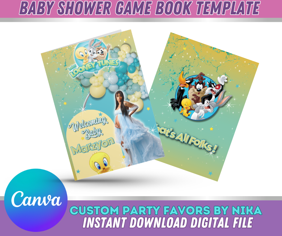 LOONEY TUNES Game Book Template (INSTANT DOWNLOAD)