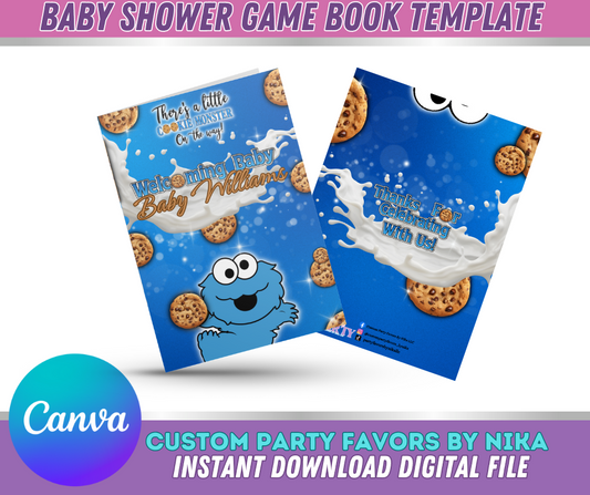 Cookie Monster Game Book Template (INSTANT DOWNLOAD)