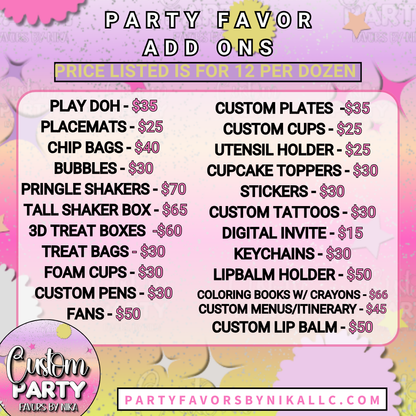 PARTY FAVOR PACKAGES