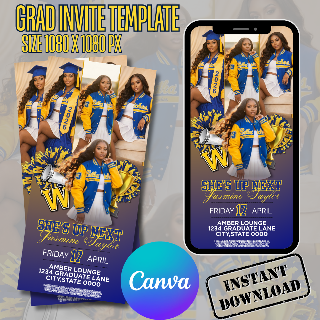 Grad Invitation Template Instant Download