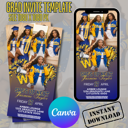 Grad Invitation Template Instant Download