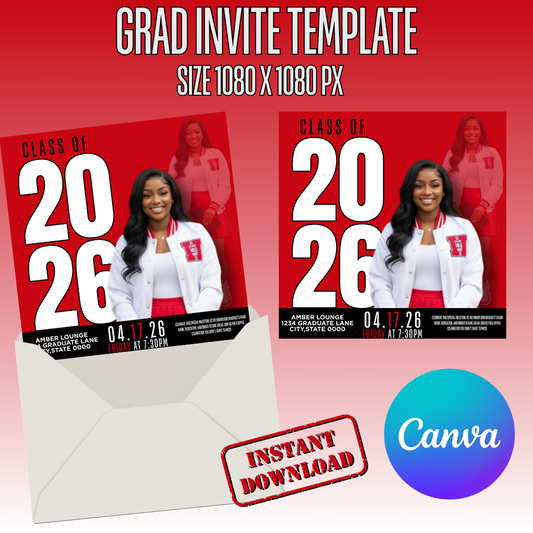 Grad Invitation Template Instant Download