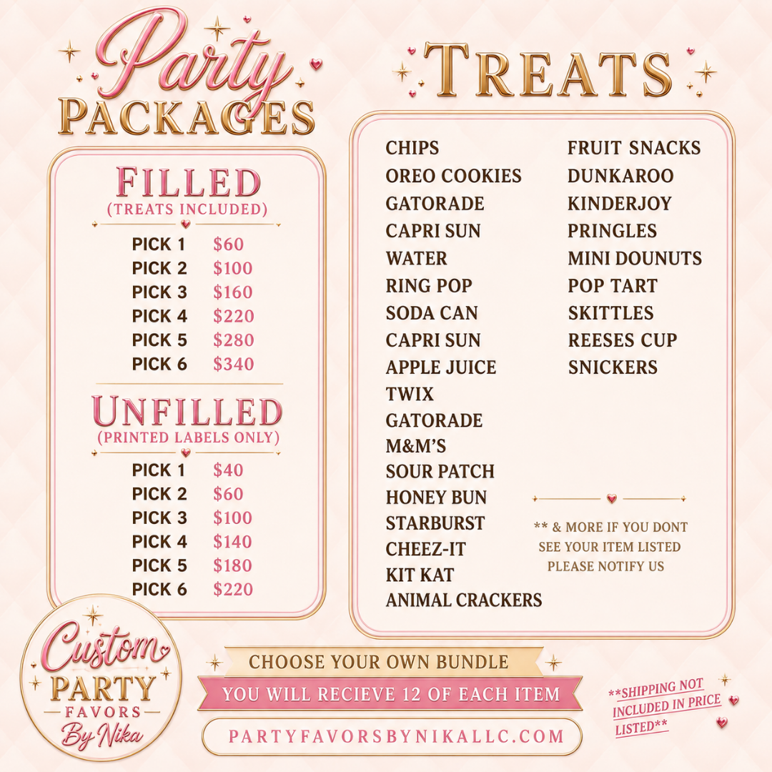 PARTY FAVOR PACKAGES