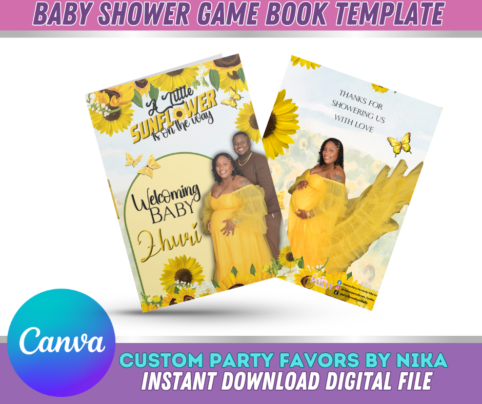 SUNFLOWER Game Book Template  FULLY EDITABLE(INSTANT DOWNLOAD)