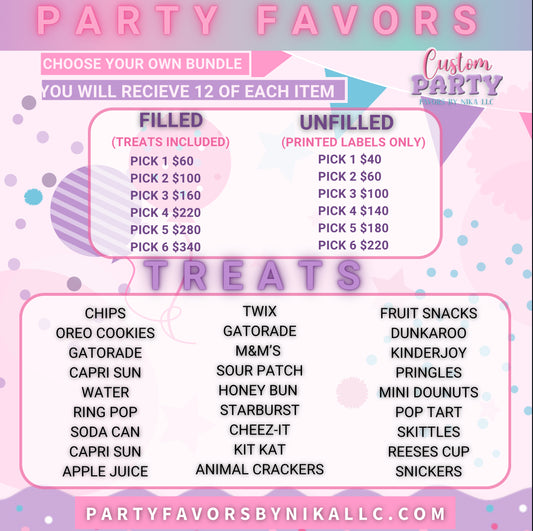 PARTY FAVORS (CREATE YOUR OWN BUNDLE)