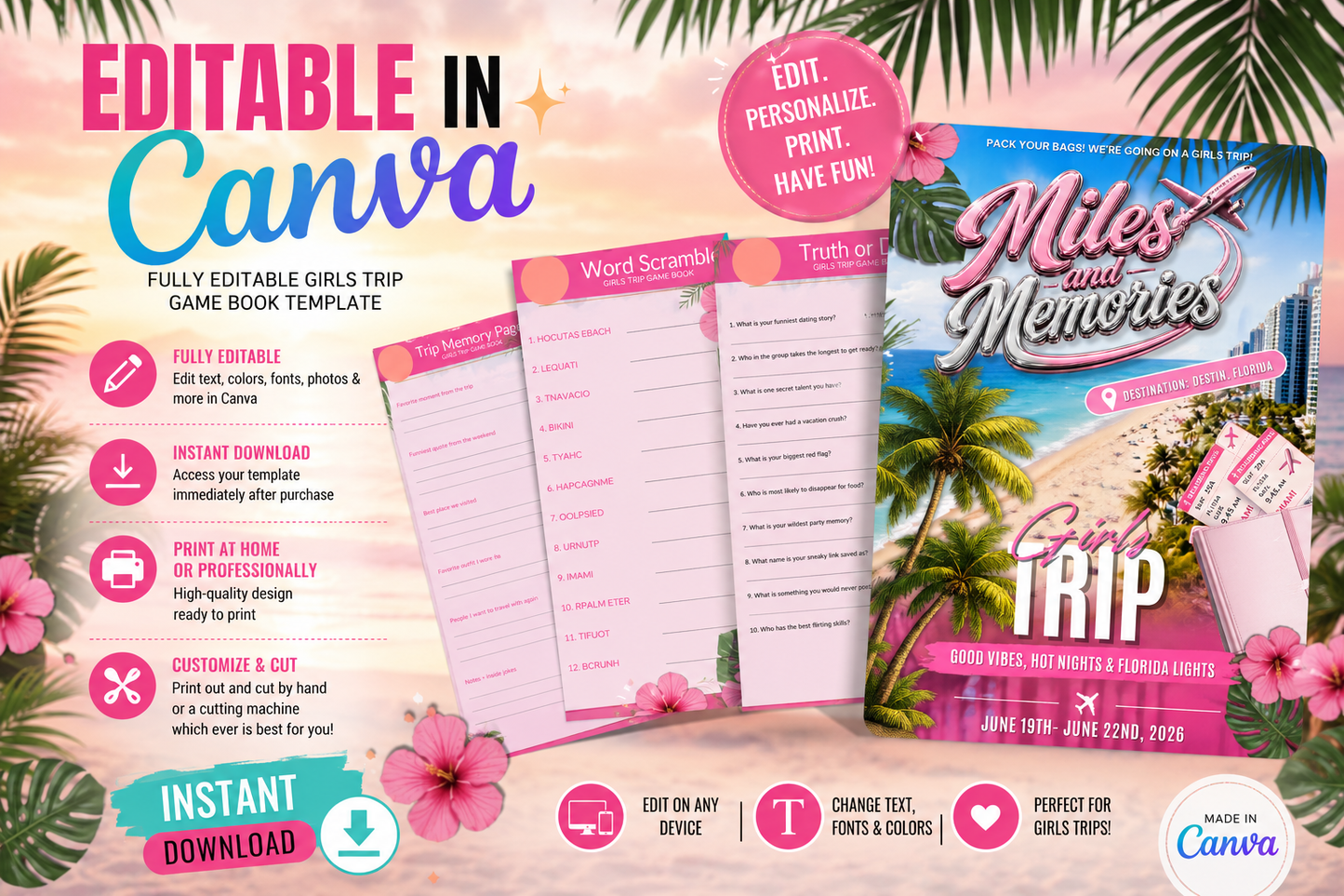 Girls Trip Game Book Template