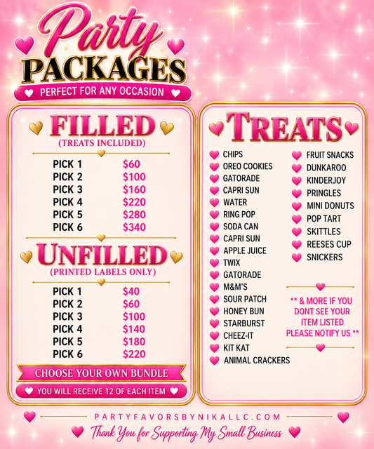 PARTY FAVOR PACKAGES