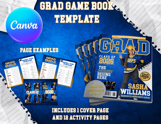Graduation game book template digital download