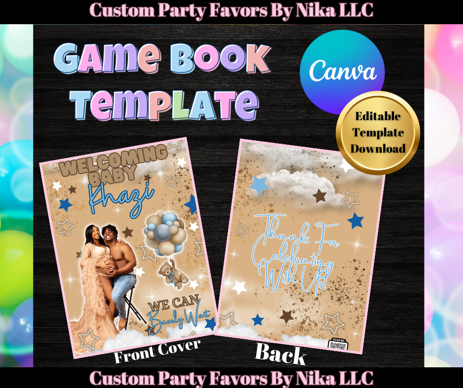 We can Bearly Wait Game Book Tempolate(Boy)