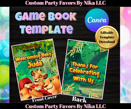 Lion King Game Book Template W/ Games Included