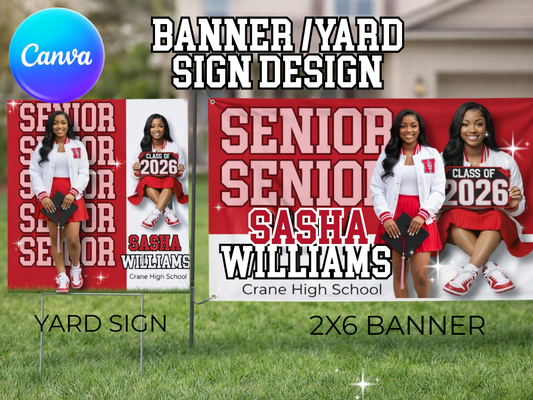 Grad Yard sign & Banner Design Template