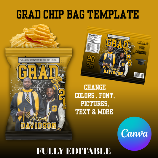 Yellow Chip bag Grad Template